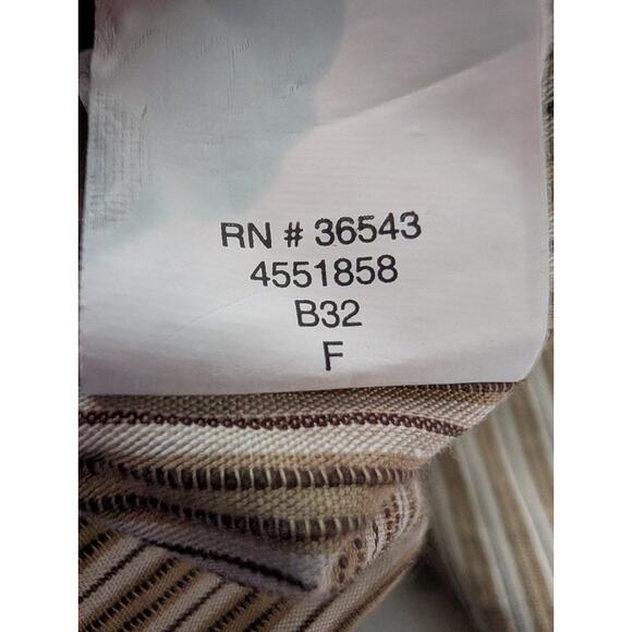 Izod Jeans Mens Striped Button Down Shirt Size XXL Cotton Textured Tan Brown NWT - Picture 10 of 10